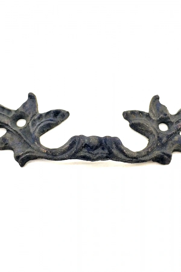 Antika Tarz Dekoratif Pirinç Çiçek Kapı Kulbu - 30x110 mm, Oksit