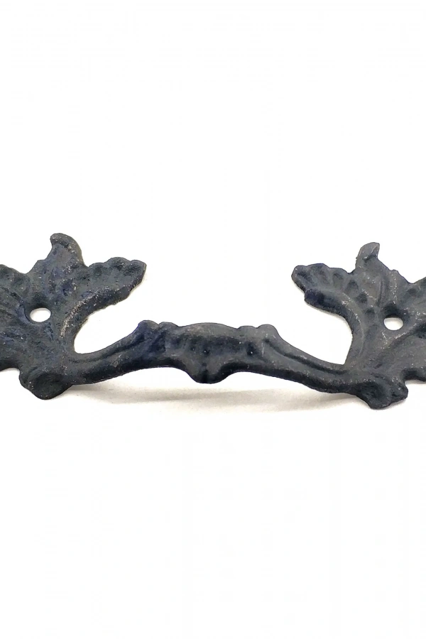 Antika Tarz Dekoratif Pirinç Çiçek Kapı Kulbu - 40x125 mm, Oksit