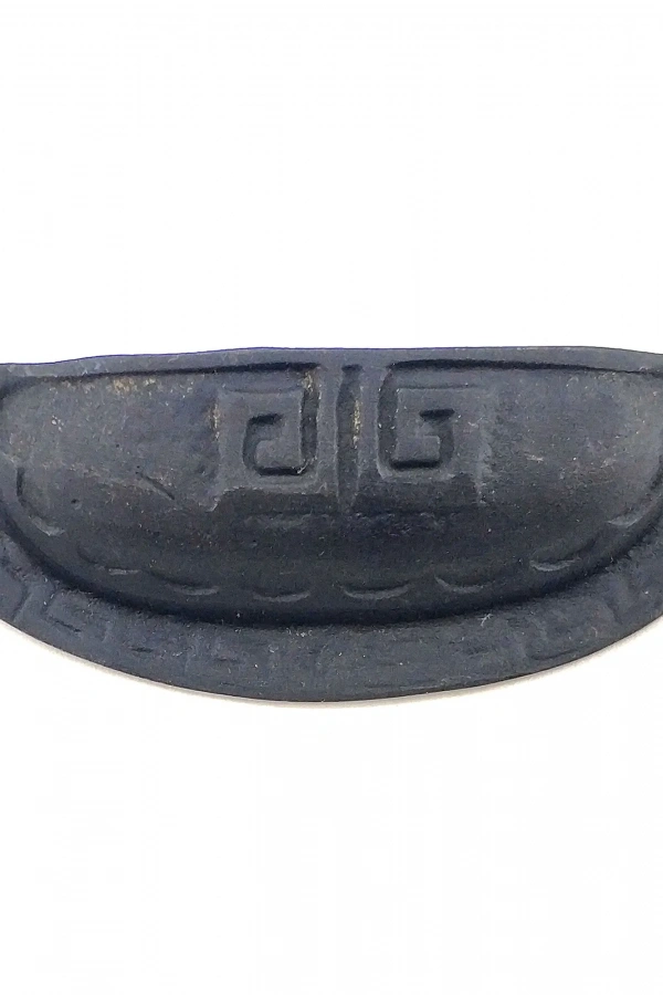 Antika Tarz Dekoratif Pirinç Çizgili Tas Mobilya Kulbu - 37x90 mm, Oksit