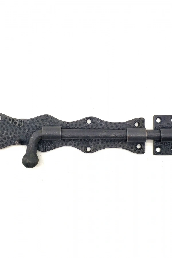 Antika Tarz Dekoratif Pirinç Dövme Kapı Sürgüsü - 20cm, Oksit
