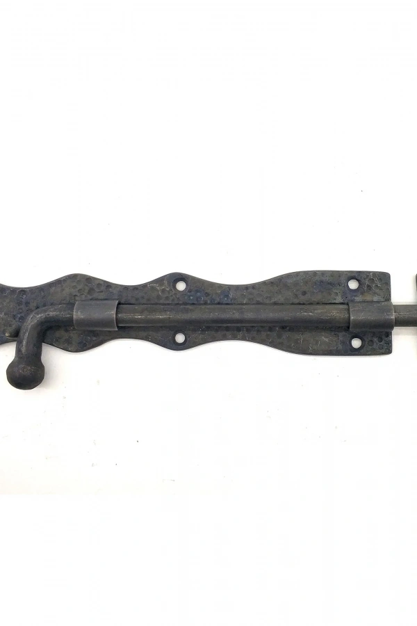 Antika Tarz Dekoratif Pirinç Dövme Kapı Sürgüsü - 25cm, Oksit