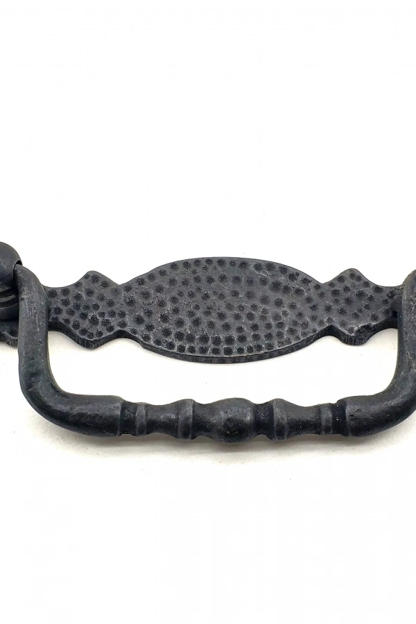 Antika Tarz Dekoratif Pirinç Dövme Sallantı Kapı Kulbu - 43x118 mm, Oksit