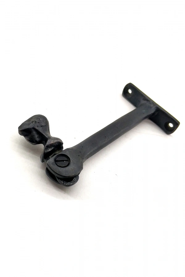 Antika Tarz Dekoratif Pirinç Kafalı Panjur Stoperi - 105x55 mm, Oksit