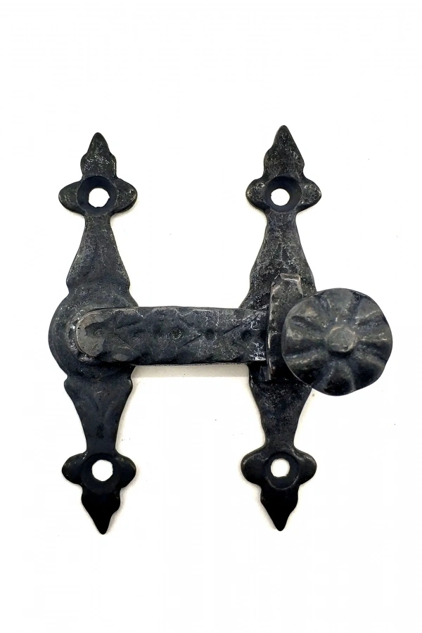 Antika Tarz Dekoratif Pirinç Kapı, Pencere Mandalı - 82x65 mm, Oksit