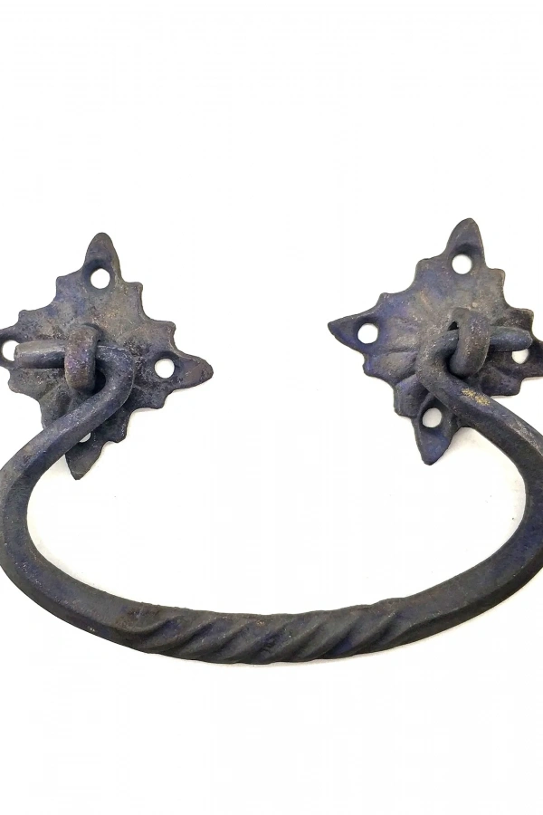 Antika Tarz Dekoratif Pirinç Kazan Kulbu - 90x130 mm, Oksit