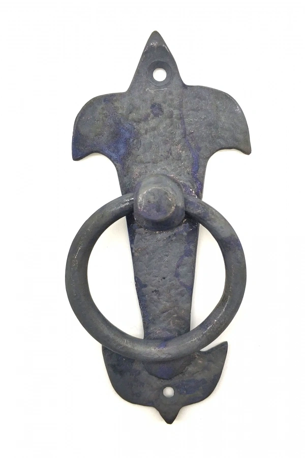 Antika Tarz Dekoratif Pirinç Lale Kapı Halkası - 165x70mm, Oksit