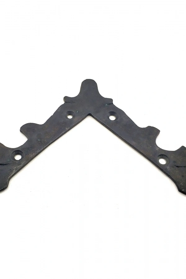 Antika Tarz Dekoratif Pirinç Lale Köşe Gönye - Üst, 133x133 mm, Oksit