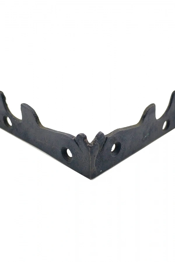 Antika Tarz Dekoratif Pirinç Lale Köşe Gönye - Yan, 105x105 mm, Oksit