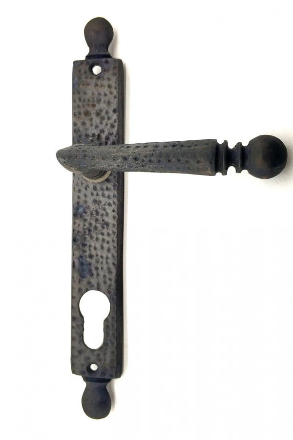 Antika Tarz Dekoratif Pirinç Misket Oda Kapı Kolu - 245x34 mm, Oksit