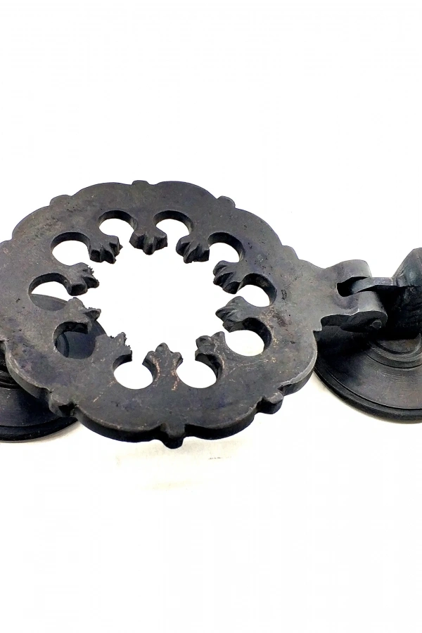 Antika Tarz Dekoratif Pirinç Osmanlı Kapı Tokmağı, Taktak - 265x75mm, Oksit