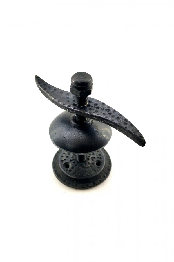 Antika Tarz Dekoratif Pirinç Pervane Panjur Stoperi - 110x110 mm, Oksit