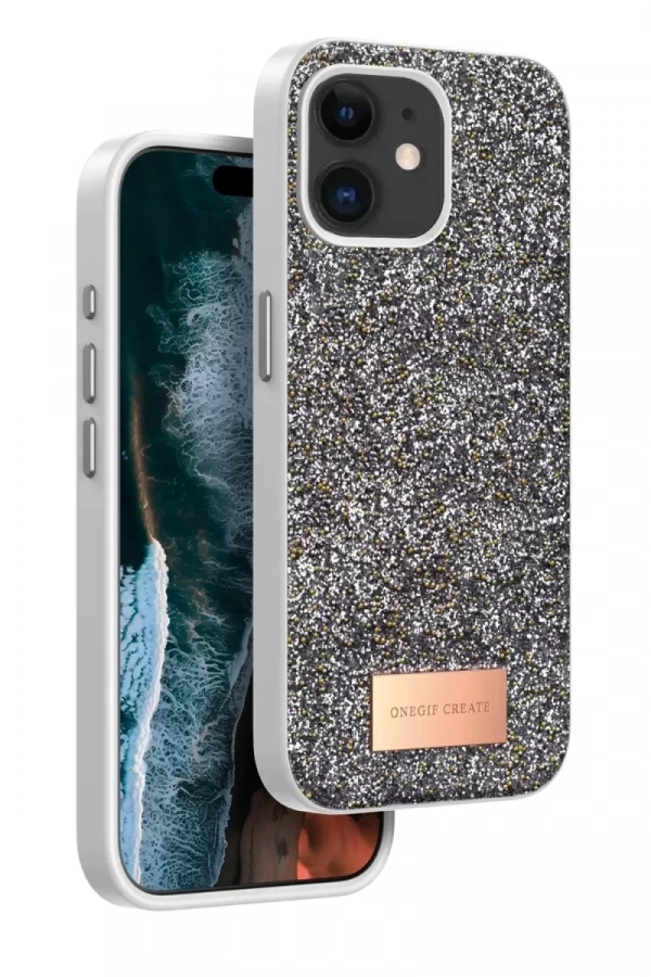Apple iPhone 11 Bright Simli Kapak - Gümüş