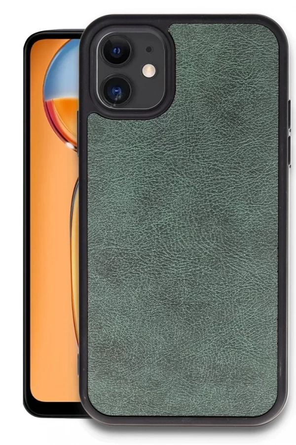 Apple iPhone 11 Kılıf Aras Deri Kapak - Koyu Yeşil