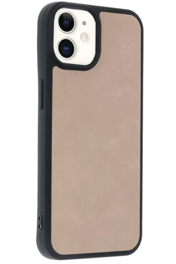 Apple iPhone 11 Kılıf Aras Deri Kapak - Pudra