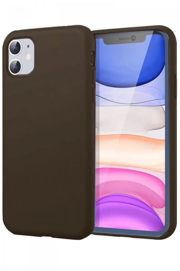 Apple iPhone 11 Kılıf First Silikon - Kahverengi