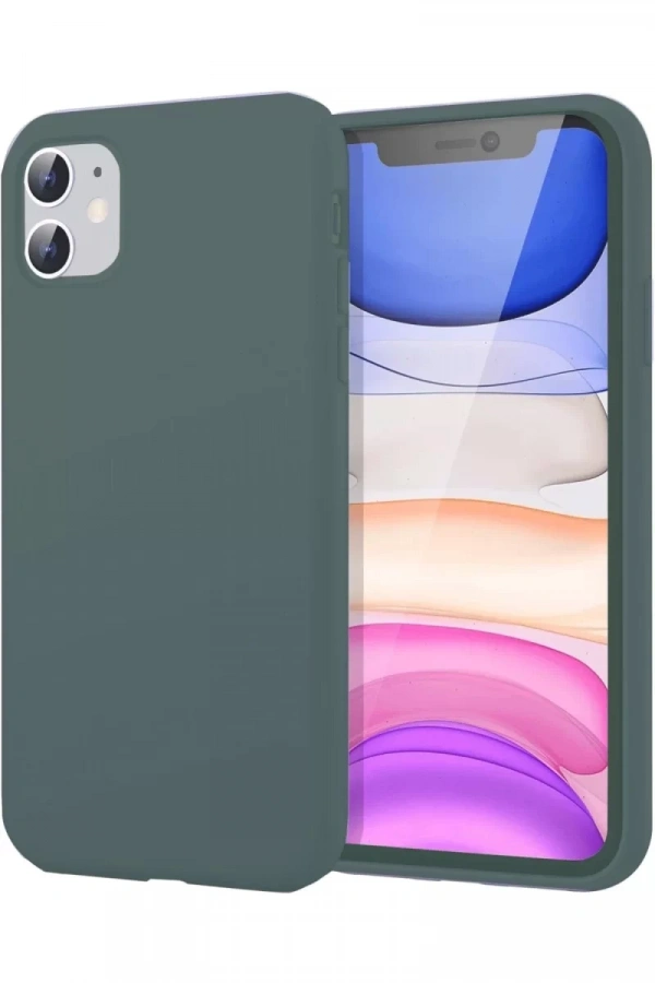 Apple iPhone 11 Kılıf First Silikon - Koyu Yeşil