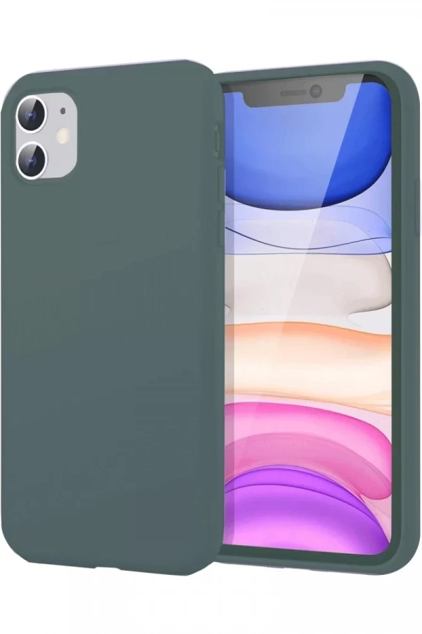 Apple iPhone 11 Kılıf First Silikon - Koyu Yeşil