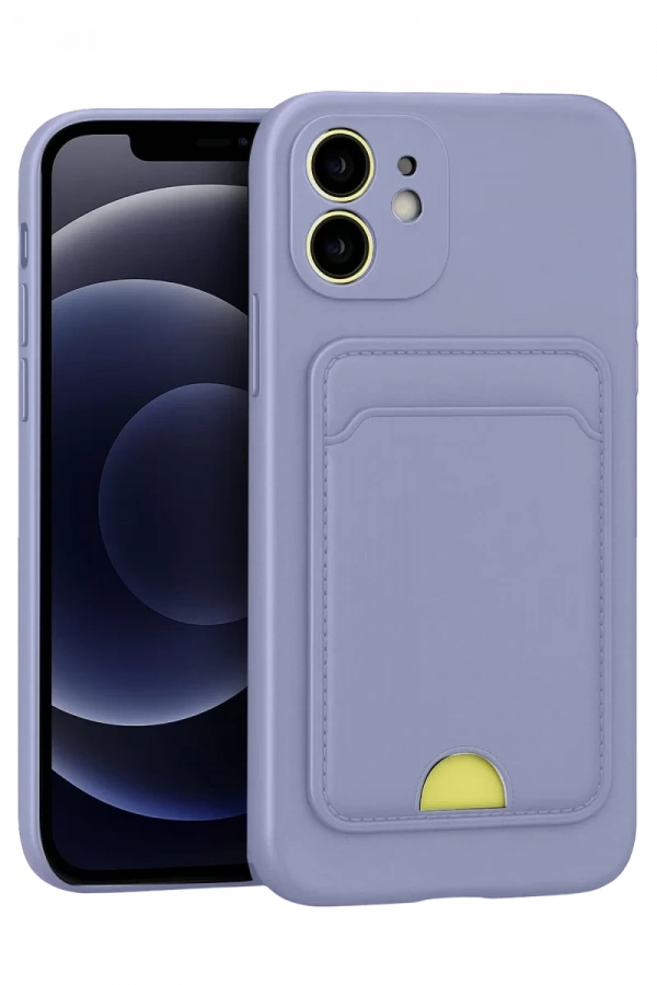 Apple iPhone 11 Kılıf Kelvin Kartvizitli Silikon - Lila
