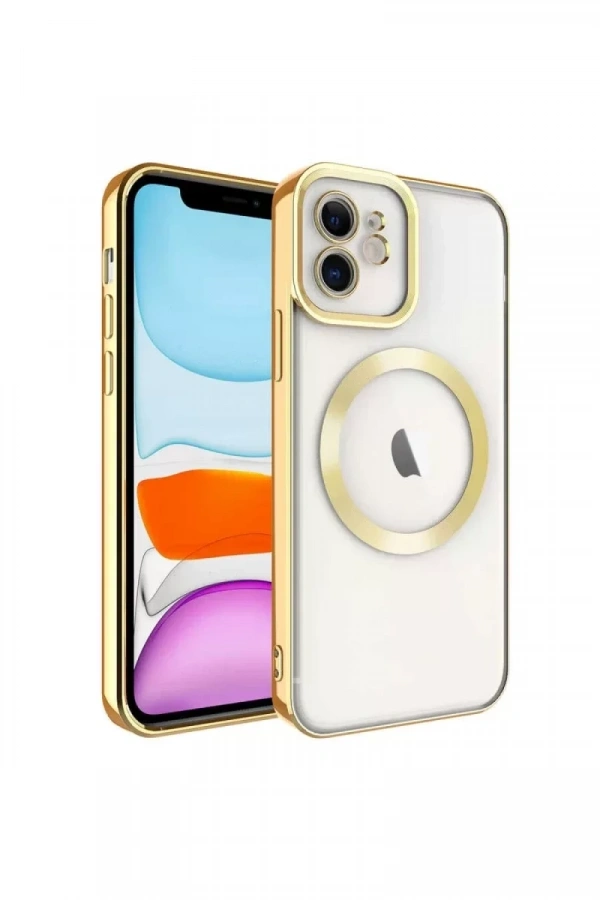Apple iPhone 11 Kılıf Kross Magneticsafe Kapak - Gold
