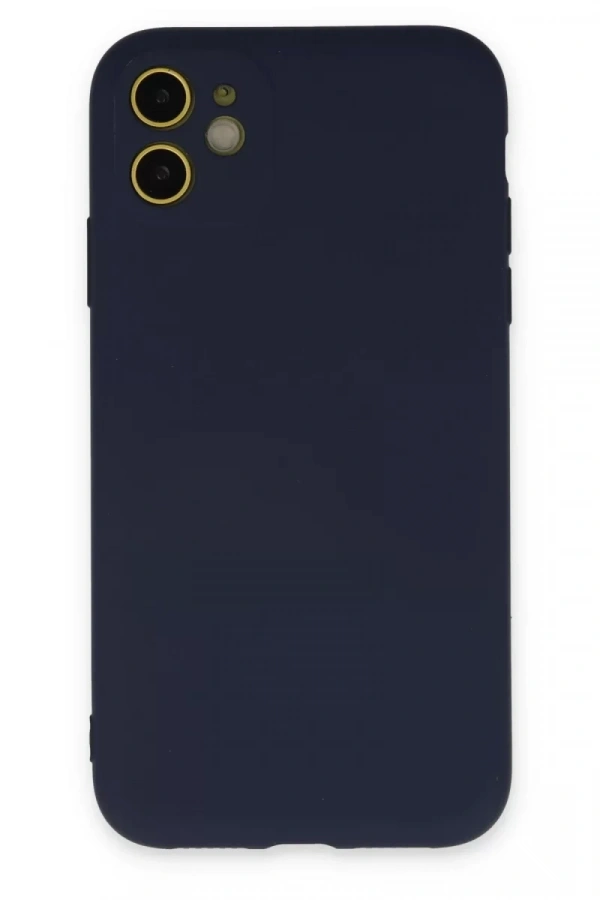 Apple iPhone 11 Kılıf Nano içi Kadife Silikon - Lacivert
