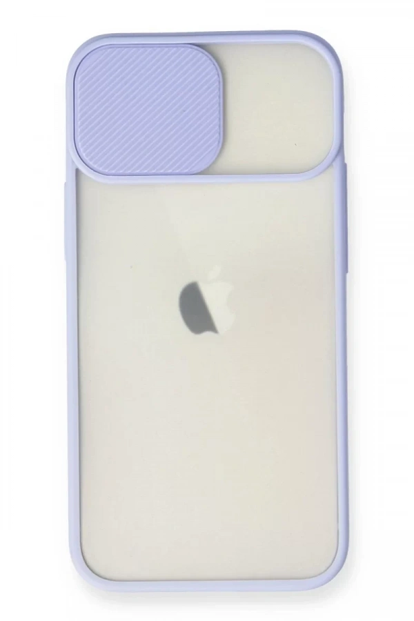 Apple iPhone 11 Kılıf Palm Buzlu Kamera Sürgülü Silikon - Lila