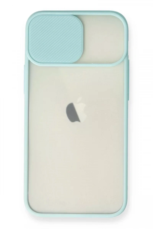 Apple iPhone 11 Kılıf Palm Buzlu Kamera Sürgülü Silikon - Turkuaz