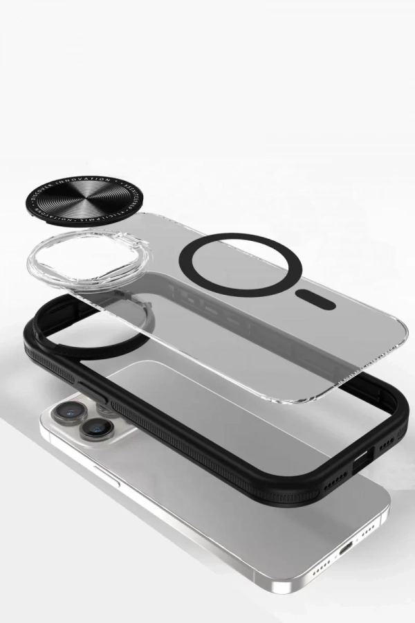 Apple iPhone 11 Kılıf Teleskop Lens Magsafe Silikon Kapak - Siyah