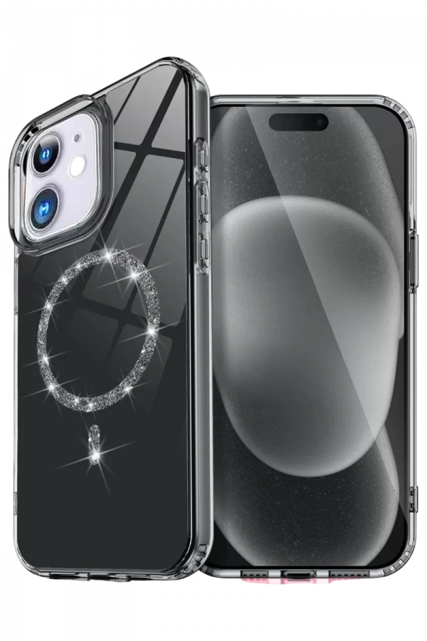 Apple iPhone 11 Live Diamond Magsafe Kapak - Siyah