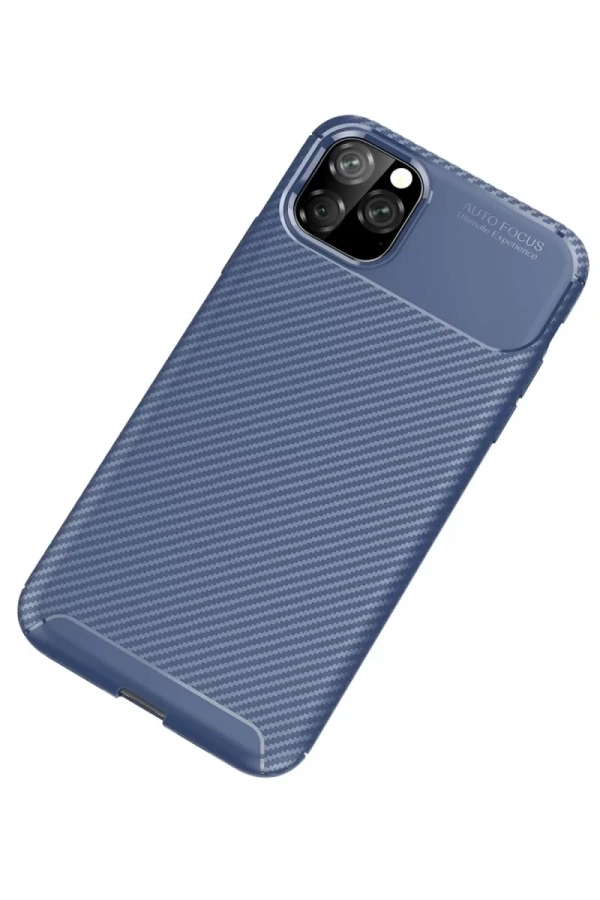 Apple iPhone 11 Pro Kılıf Auto Focus Karbon Kapak - Lacivert