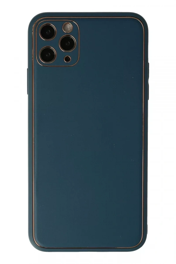 Apple iPhone 11 Pro Kılıf Coco Deri Silikon Kapak - Mavi