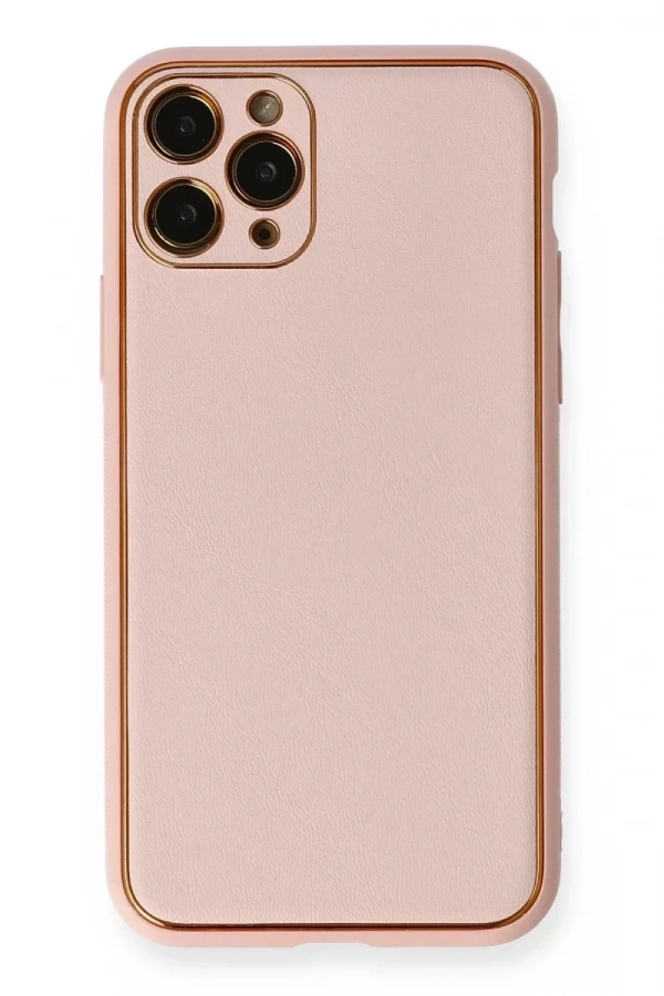Apple iPhone 11 Pro Kılıf Coco Deri Silikon Kapak - Pembe