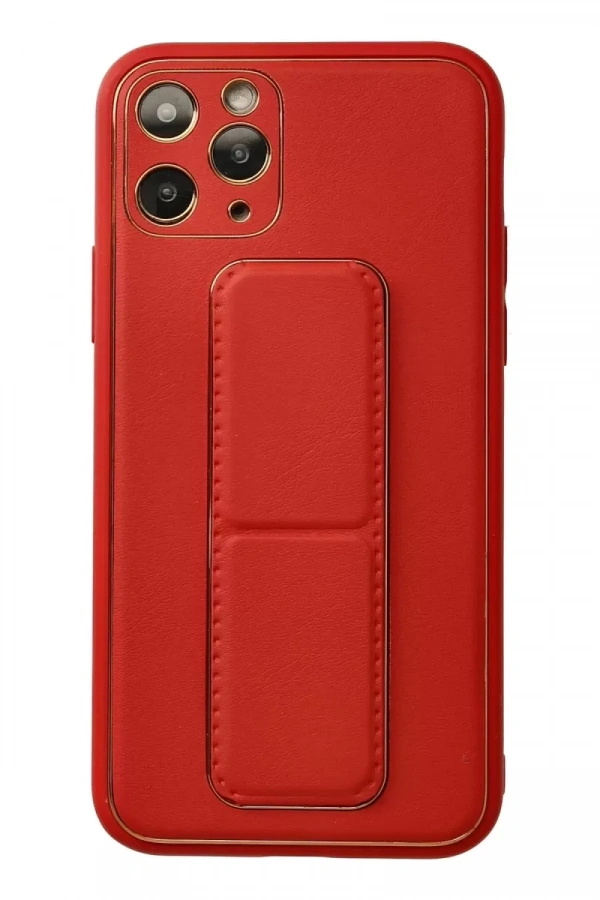 Apple iPhone 11 Pro Kılıf Coco Deri Standlı Kapak - Kırmızı