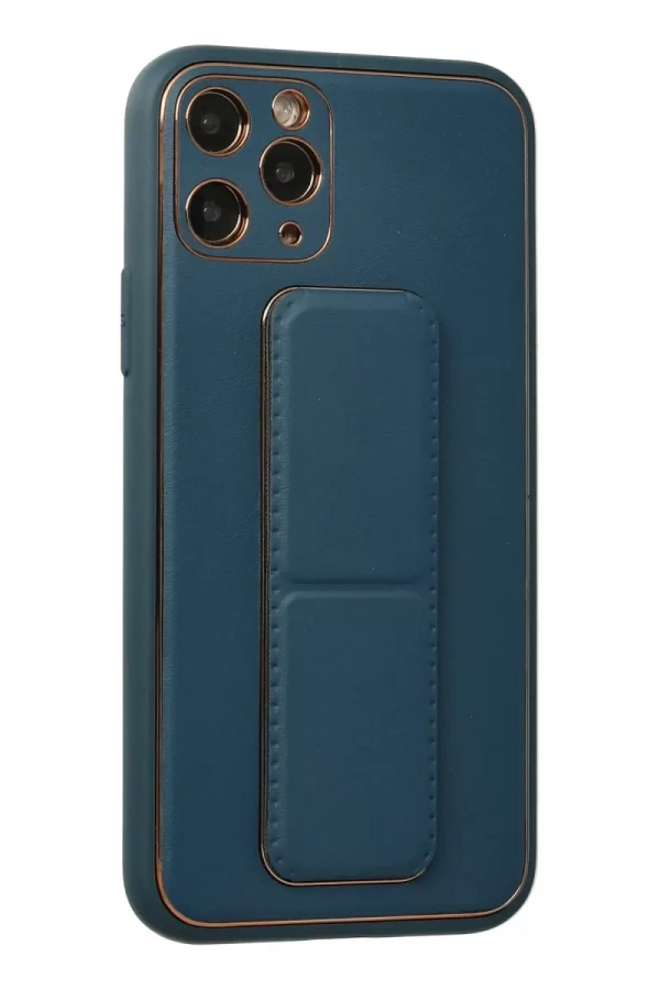 Apple iPhone 11 Pro Kılıf Coco Deri Standlı Kapak - Mavi