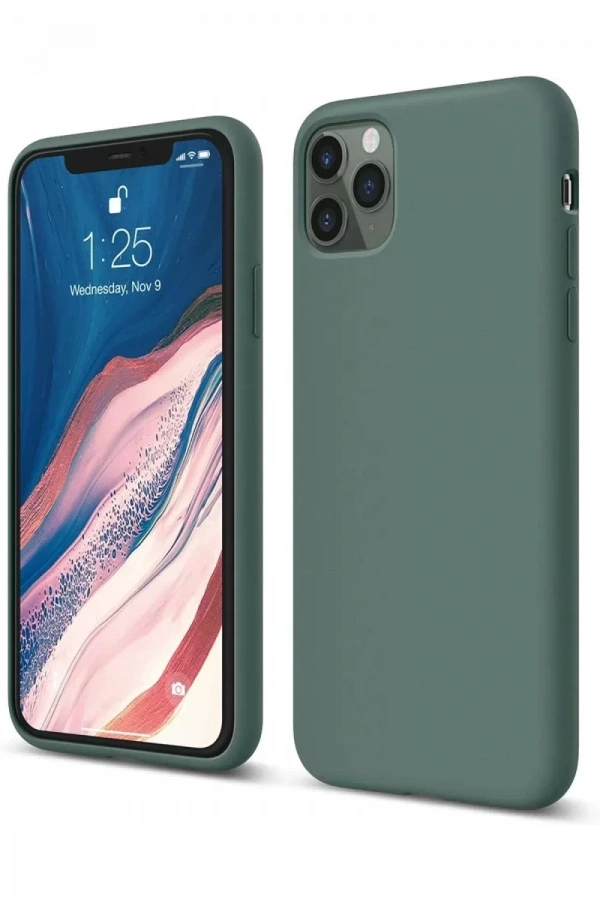 Apple iPhone 11 Pro Kılıf First Silikon - Koyu Yeşil