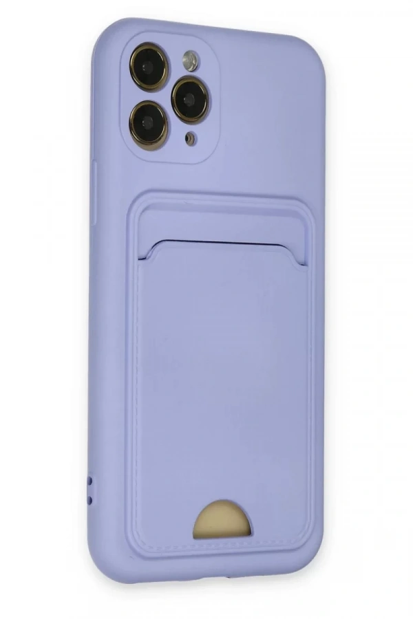 Apple iPhone 11 Pro Kılıf Kelvin Kartvizitli Silikon - Lila