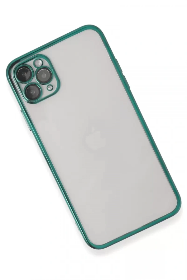 Apple iPhone 11 Pro Kılıf Lensli Silikon - Yeşil