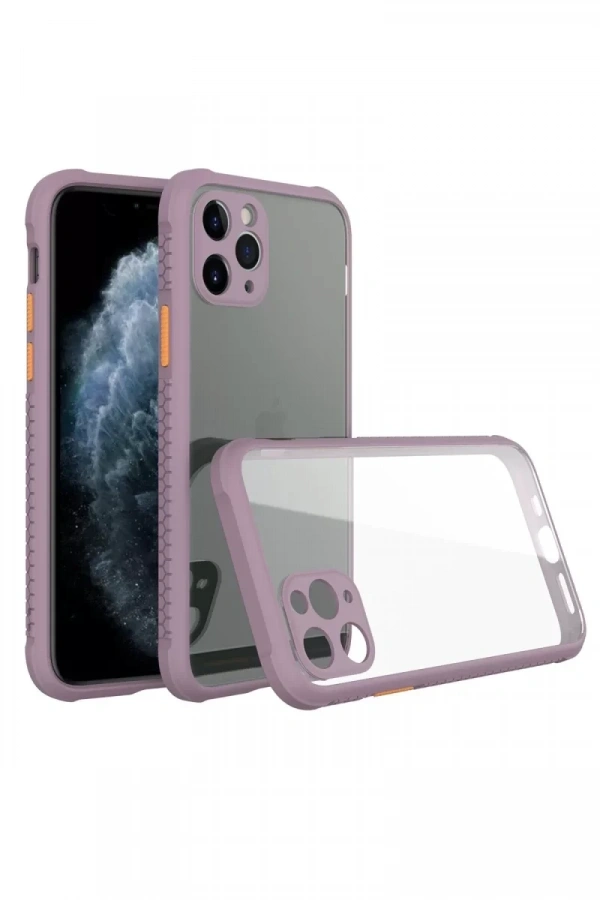 Apple iPhone 11 Pro Kılıf Miami Şeffaf Silikon - Açık Mor