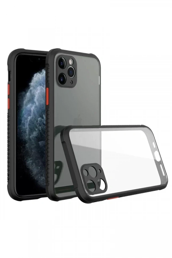 Apple iPhone 11 Pro Kılıf Miami Şeffaf Silikon - Siyah