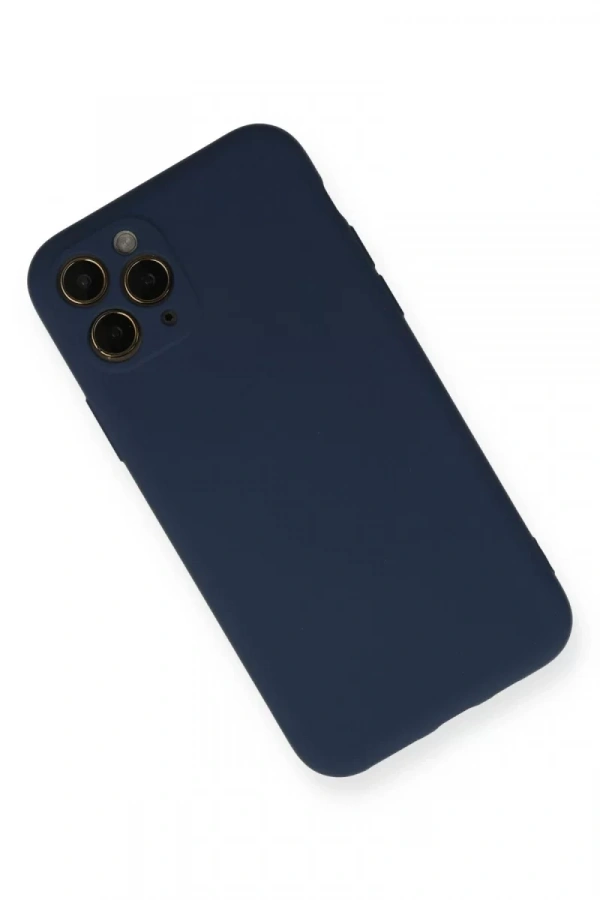 Apple iPhone 11 Pro Kılıf Nano içi Kadife Silikon - Lacivert