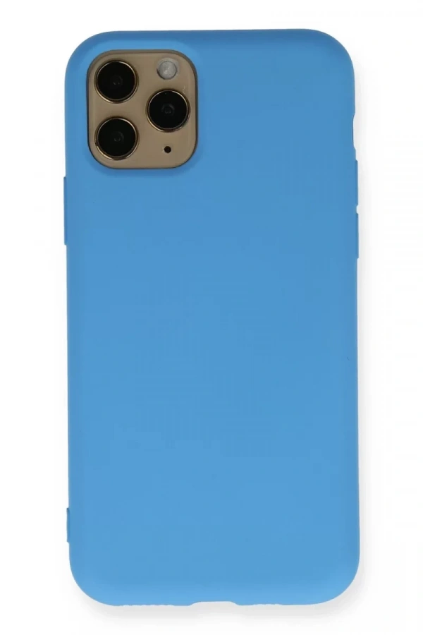 Apple iPhone 11 Pro Kılıf Nano içi Kadife Silikon - Mavi