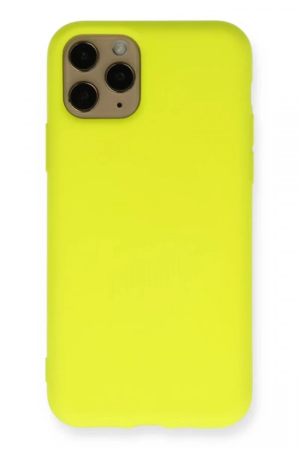 Apple iPhone 11 Pro Kılıf Nano içi Kadife Silikon - Sarı