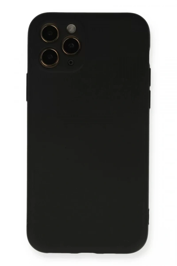 Apple iPhone 11 Pro Kılıf Nano içi Kadife Silikon - Siyah