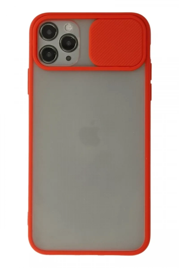 Apple iPhone 11 Pro Kılıf Palm Buzlu Kamera Sürgülü Silikon - Kırmızı