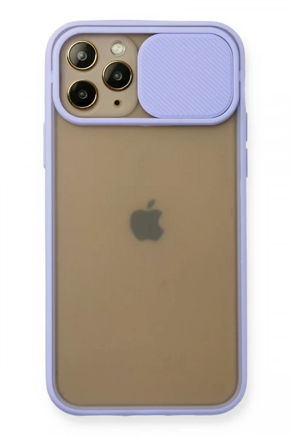 Apple iPhone 11 Pro Kılıf Palm Buzlu Kamera Sürgülü Silikon - Lila