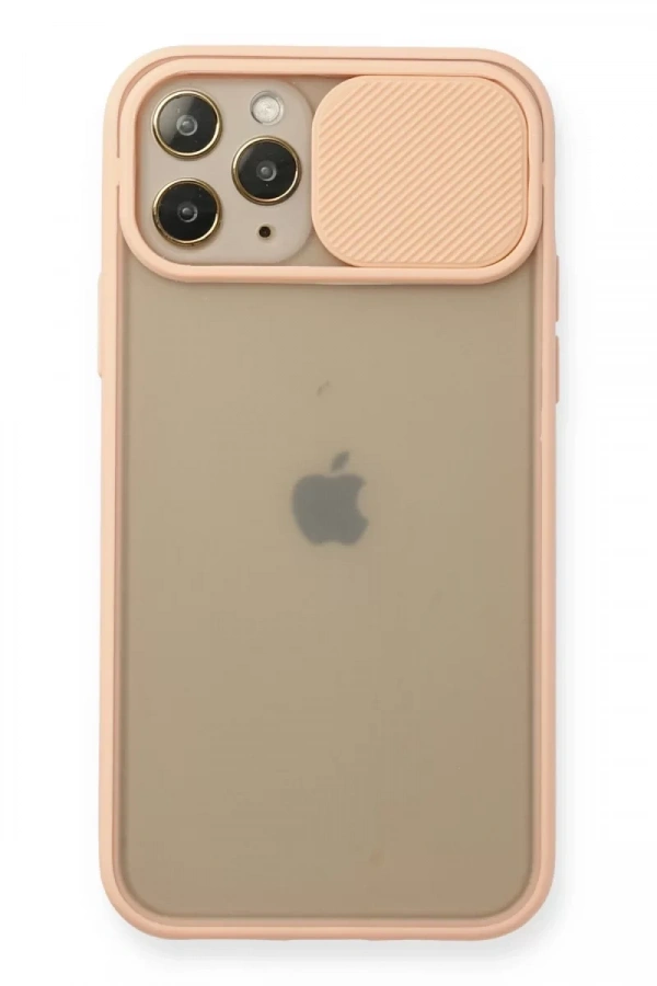 Apple iPhone 11 Pro Kılıf Palm Buzlu Kamera Sürgülü Silikon - Pembe