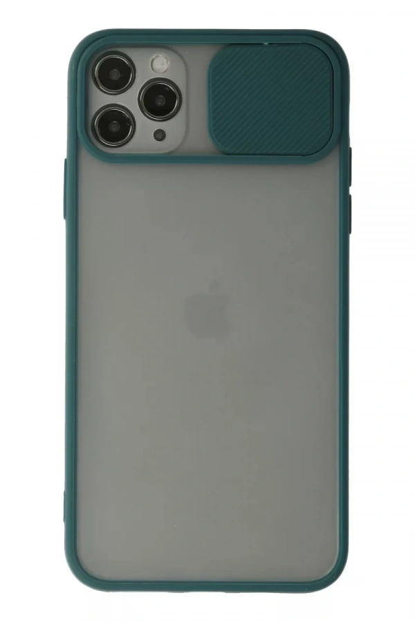 Apple iPhone 11 Pro Kılıf Palm Buzlu Kamera Sürgülü Silikon - Yeşil