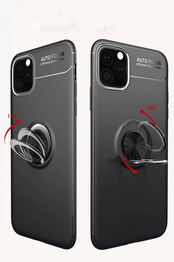 Apple iPhone 11 Pro Kılıf Range Yüzüklü Silikon - Kırmızı