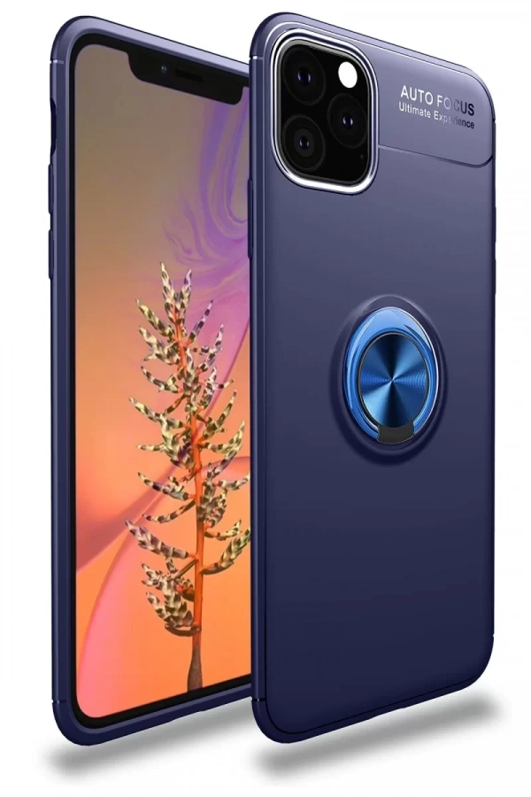 Apple iPhone 11 Pro Kılıf Range Yüzüklü Silikon - Mavi
