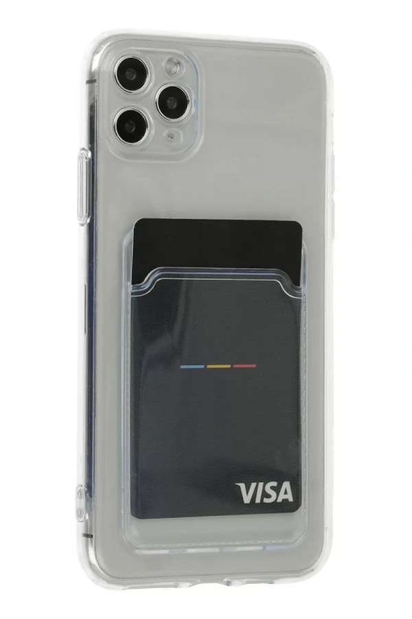 Apple iPhone 11 Pro Max Kılıf Kart Şeffaf Silikon - Şeffaf