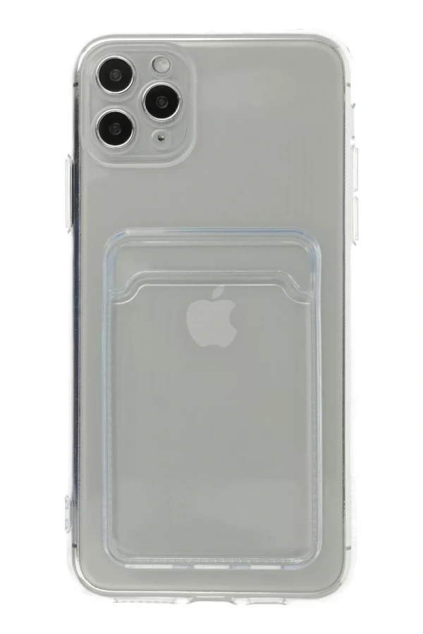 Apple iPhone 11 Pro Max Kılıf Kart Şeffaf Silikon - Şeffaf